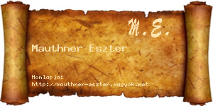 Mauthner Eszter névjegykártya